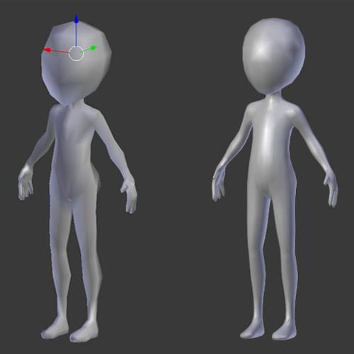 Low Poly Base Mesh BobleHead preview image